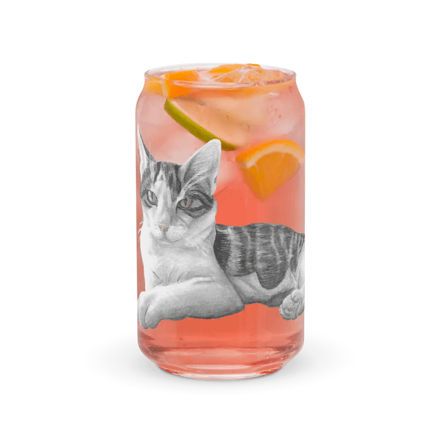 Cat Drawing Glass Can Cup product image (37)