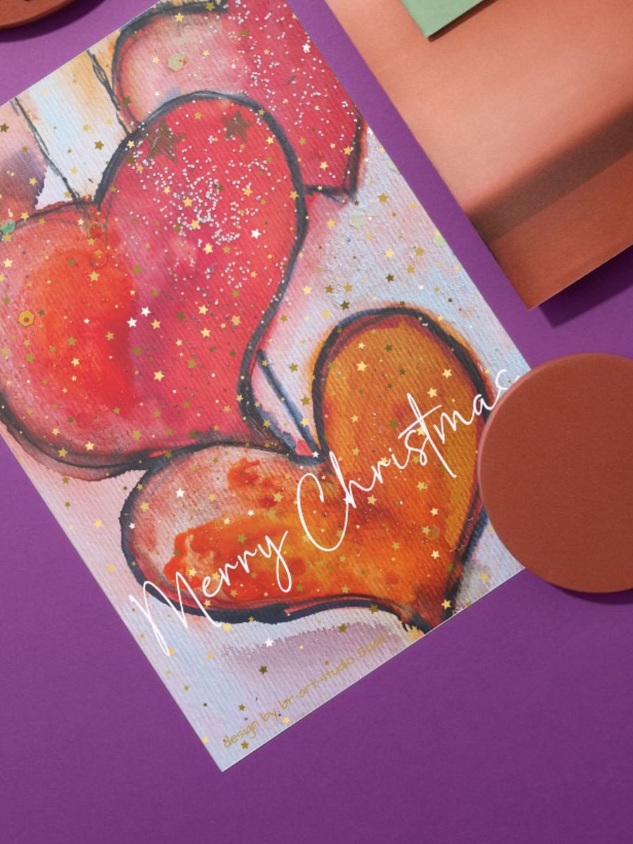 Christmas card, digital Christmas greetings, Original painted in watercolour and digitized product image (3)