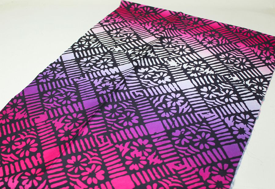 Stampa Africana in Satin - Degradé Viola Fucsia - cod.611 product image (3)