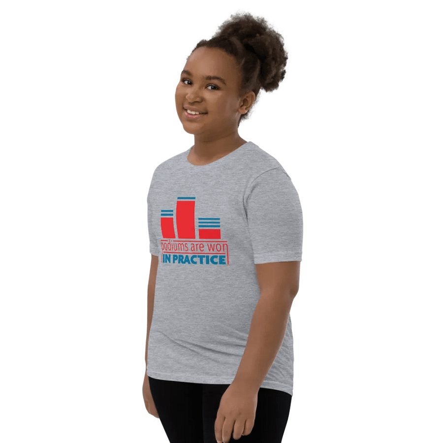 Podiums Are Won In Practice Kids Tee: Orange & Blue product image (10)
