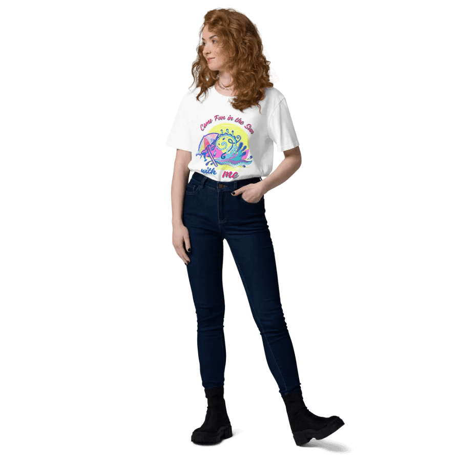 Supersoft  cotton T  shirt with holiday summer  vibes “ Come fun in the sun with me' Ideal holiday gift for men and ladies, dad, mom friendson or daughter product image (6)