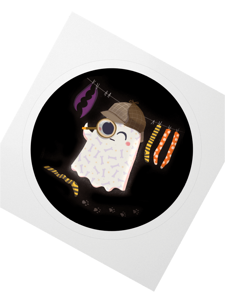 Little Ghost - Sherlock Bones - Vinyl Sticker product image (1)