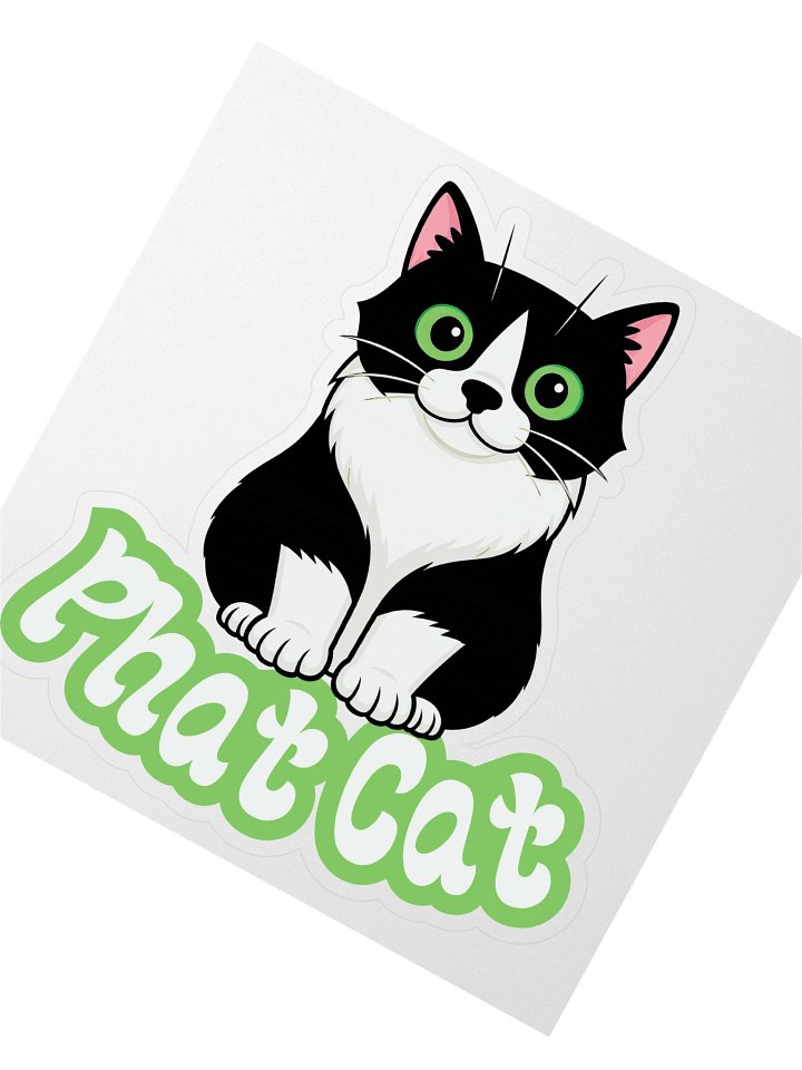 Large Phat Cat Sticker (Green) product image (2)