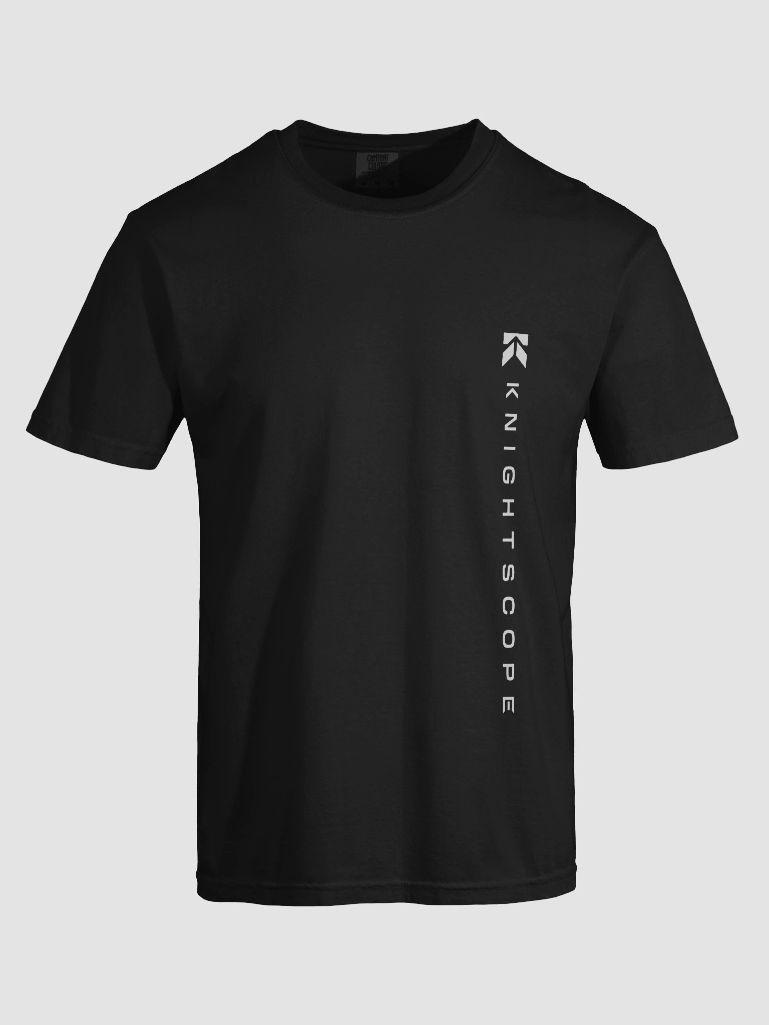 Knightscope Vertical Emblem Comfort Tee - White on Black or Grey product image (13)