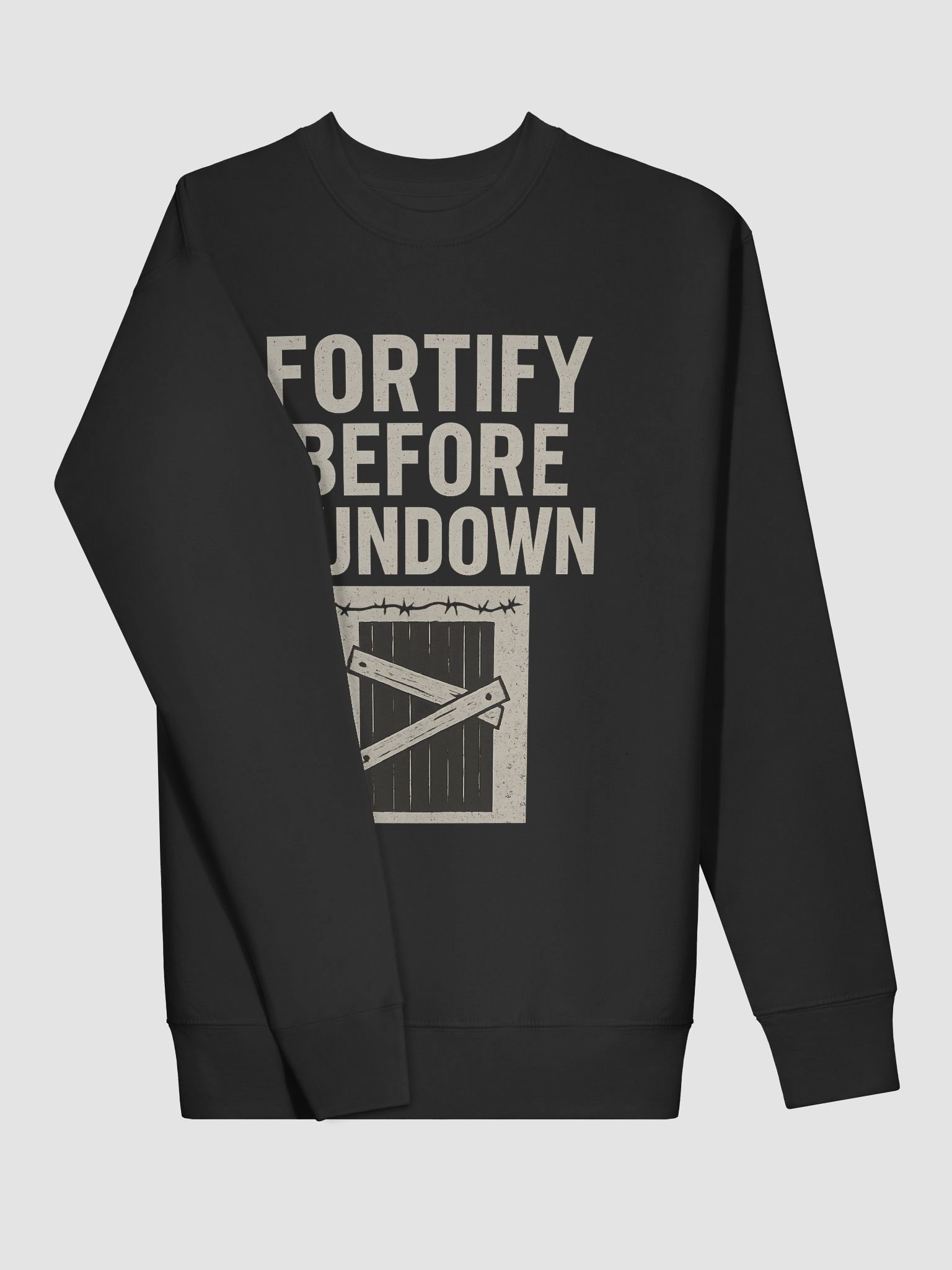 Fortified at Dusk – Survivalist Crewneck product image (3)