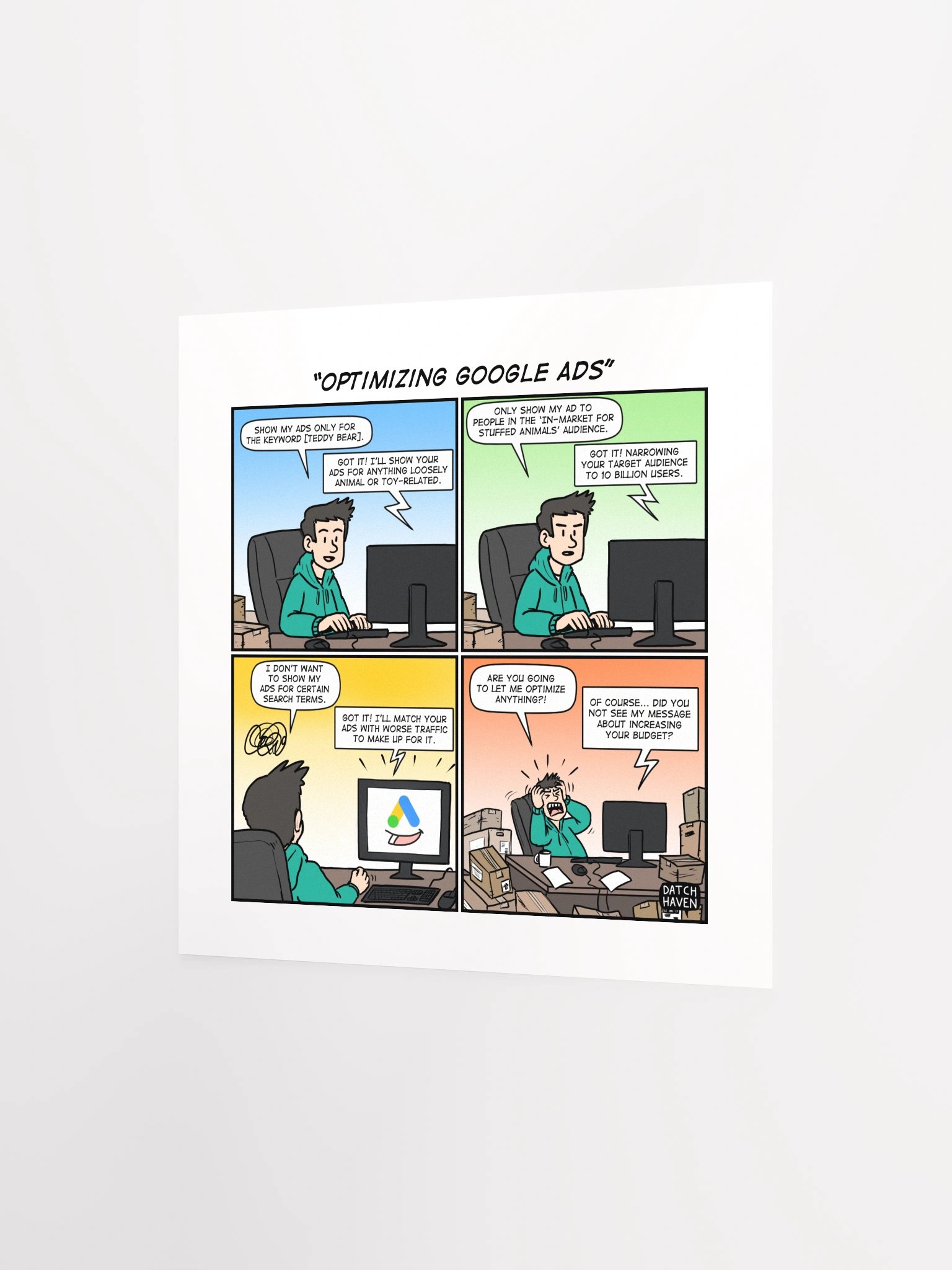 "Optimizing Google Ads" poster (square) product image (6)