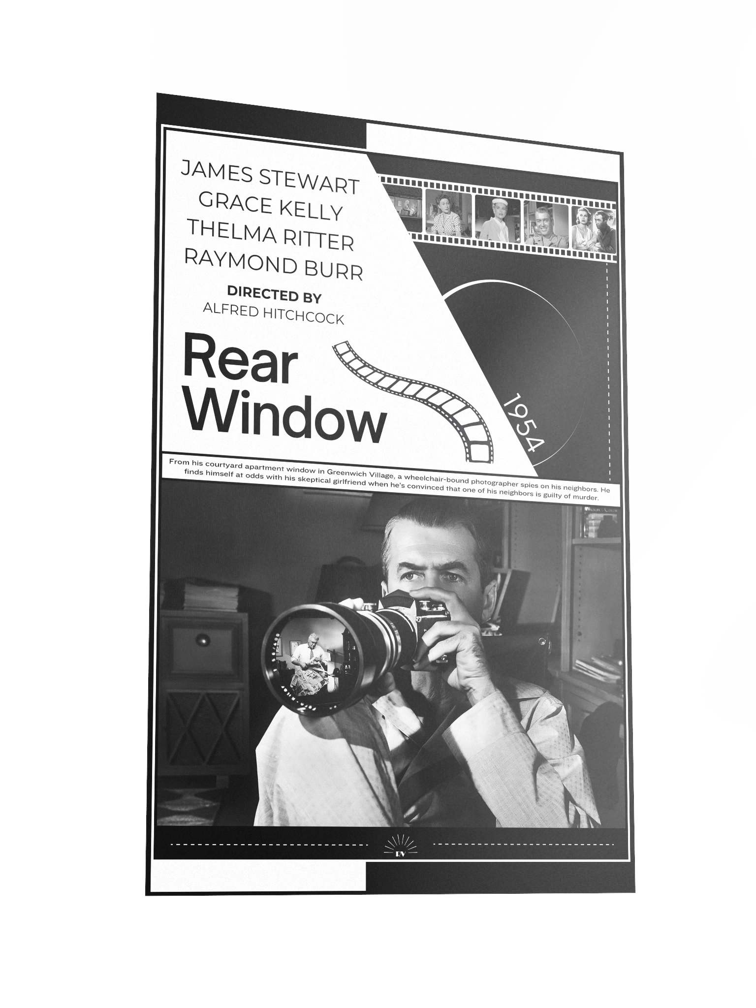 Rear Window with James Stewart and Grace Kelly 1954 | Movie Poster | 12x18 Wall Art product image (2)