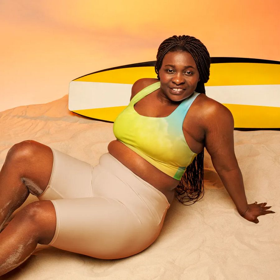 Blur cloud rainbow Design Longline Sports Bra - v9 product image (6)