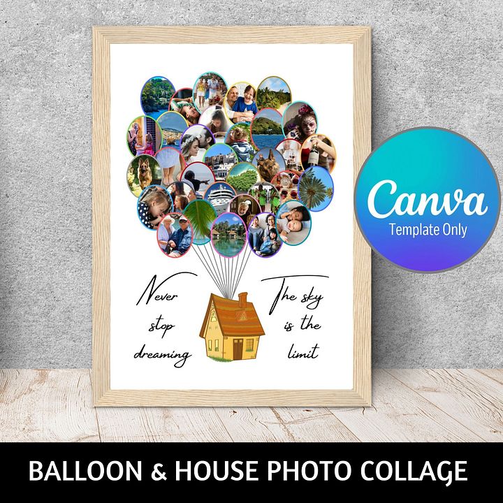 Inspirational Balloons and House Photo Collage Canva Template product image (1)