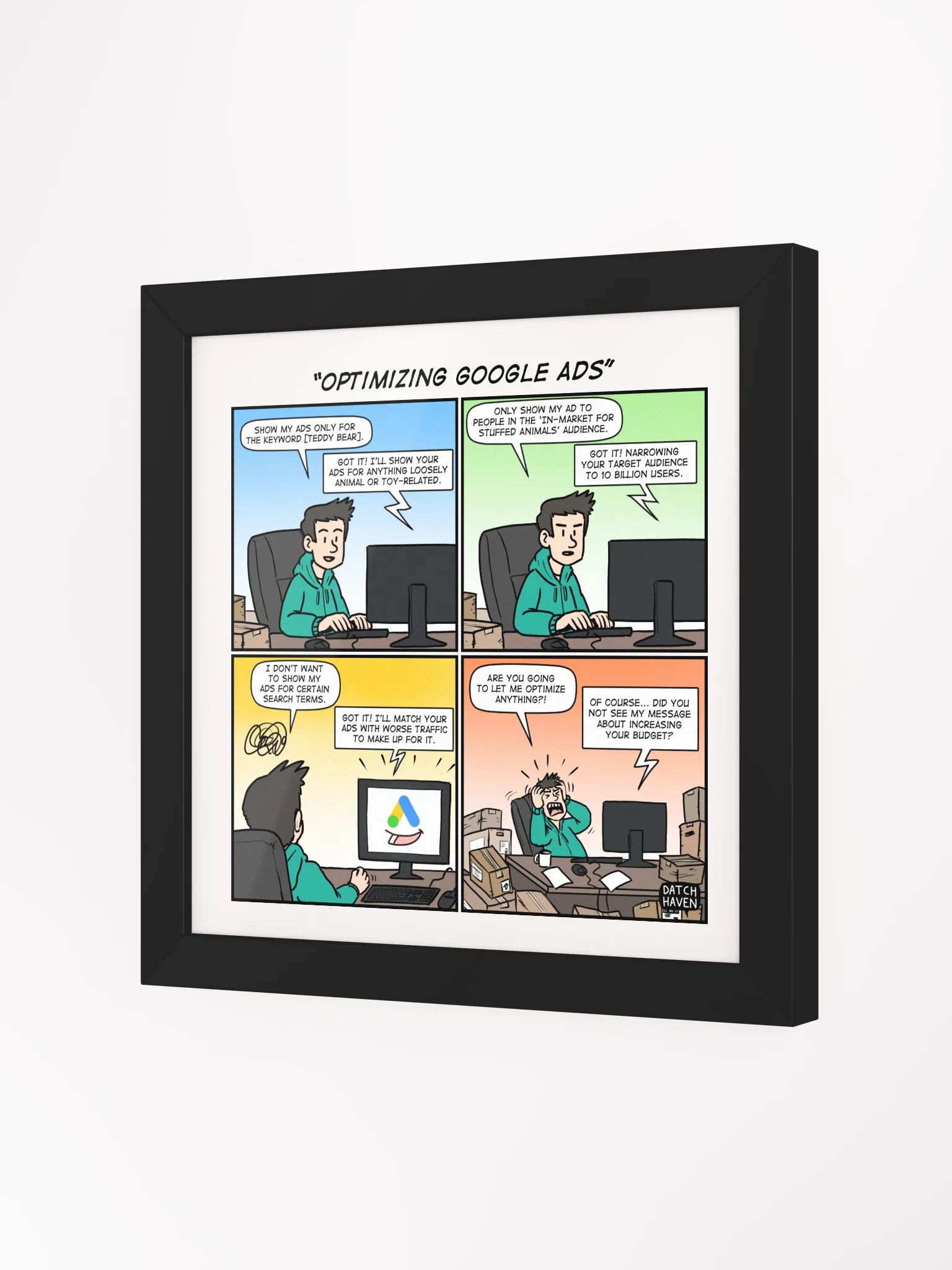 "Optimizing Google Ads" framed poster (square) product image (8)