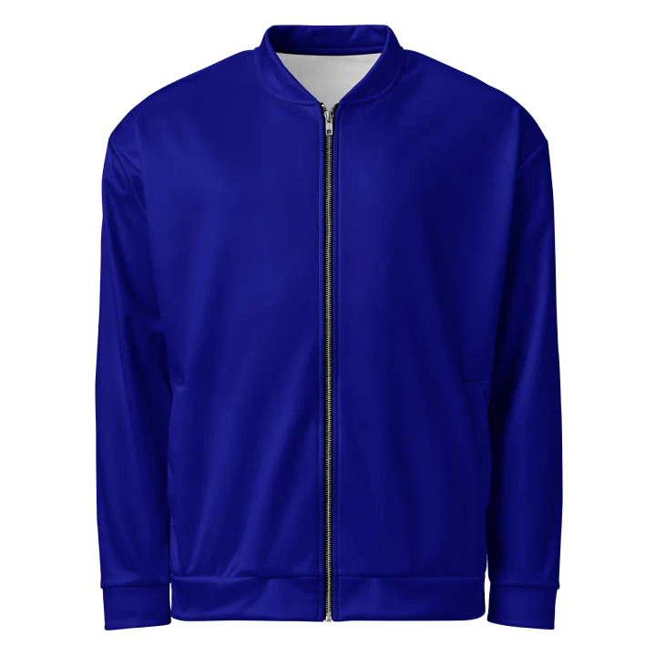 Plain Color Navy Blue Bomber Jacket product image (1)