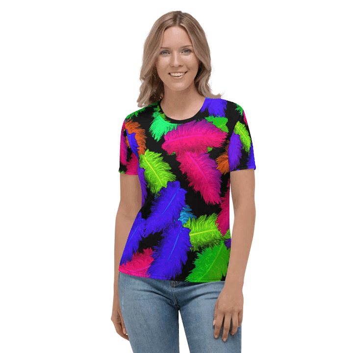 Abstract Feathers Pattern Ladies T Shirt product image (1)