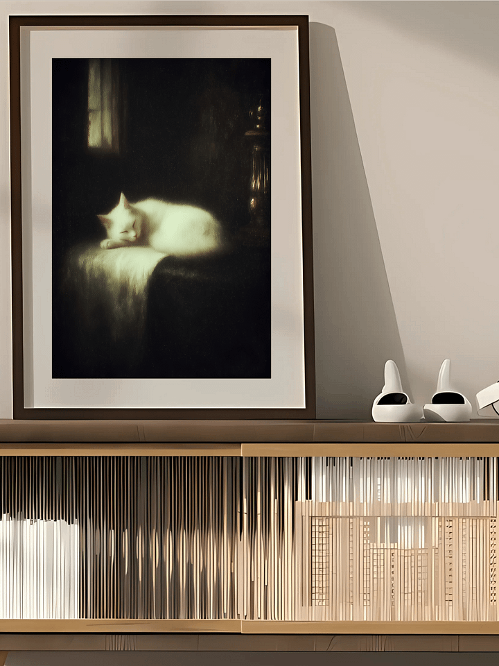 Ethereal Feline – Serene Slumber Art product image (2)