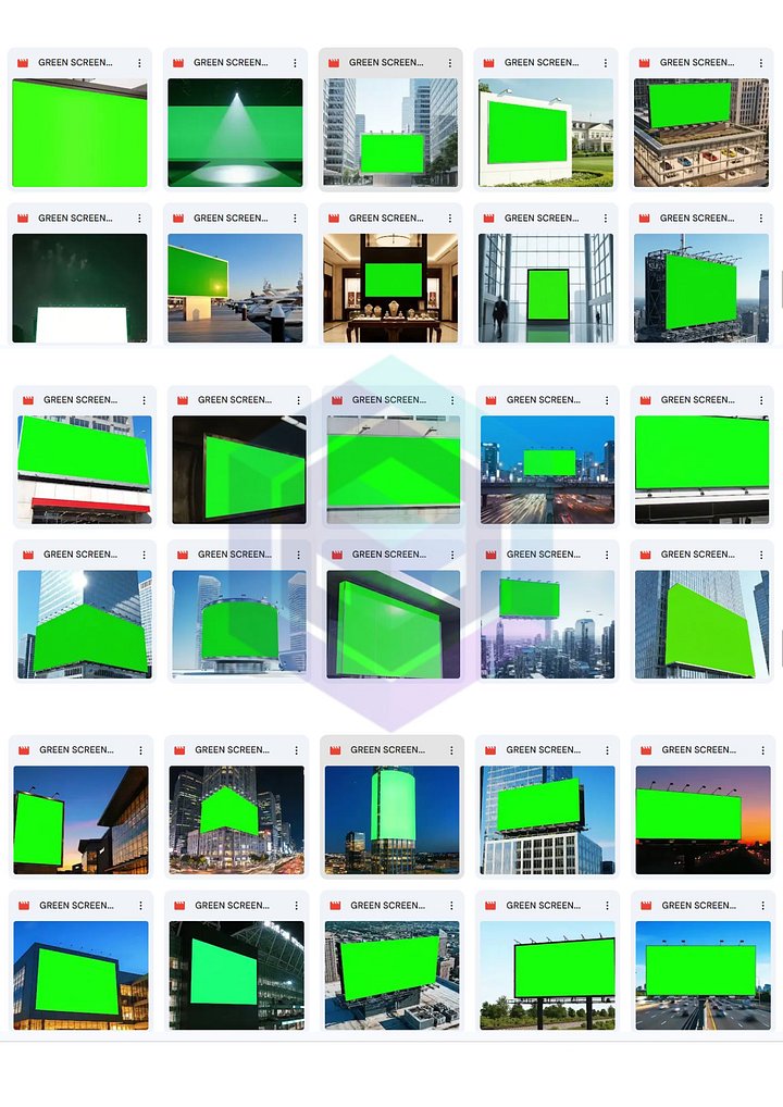 100 HIGH-QUALITY GREEN SCREEN BILLBOARD CLIPS BUNDLE FOR VIDEO PRODUCTION product image (2)