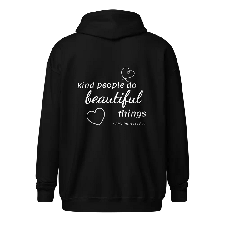 Kind people... ZIP Hoodie - White text product image (1)