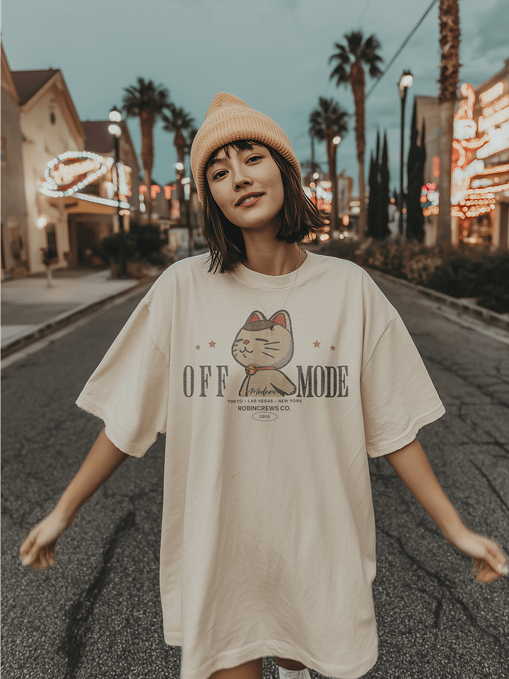 Off Mode Cat T Shirt Relaxed Graphic Tee product image (1)