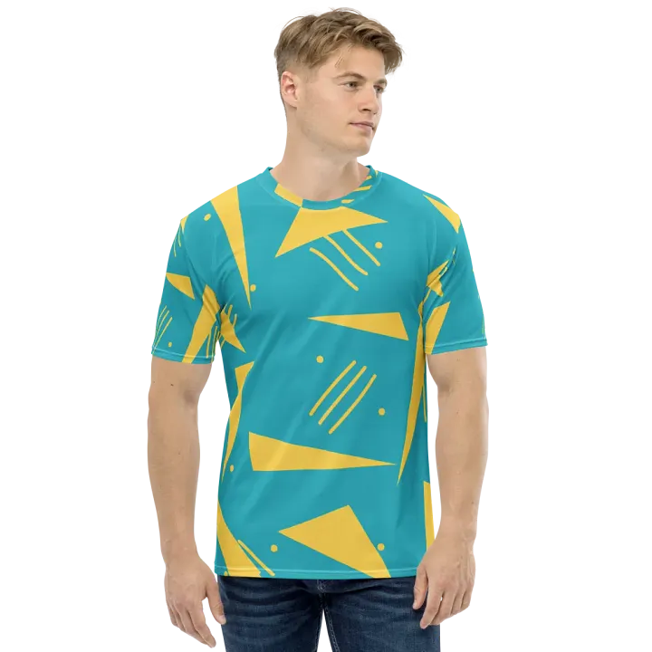 Vibrant Retro Geometric Fusion T-Shirt product image (1)