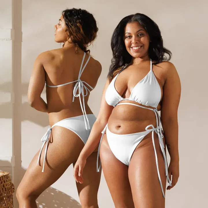 White Zenith Blank Canvas Women's String Bikini Set product image (2)