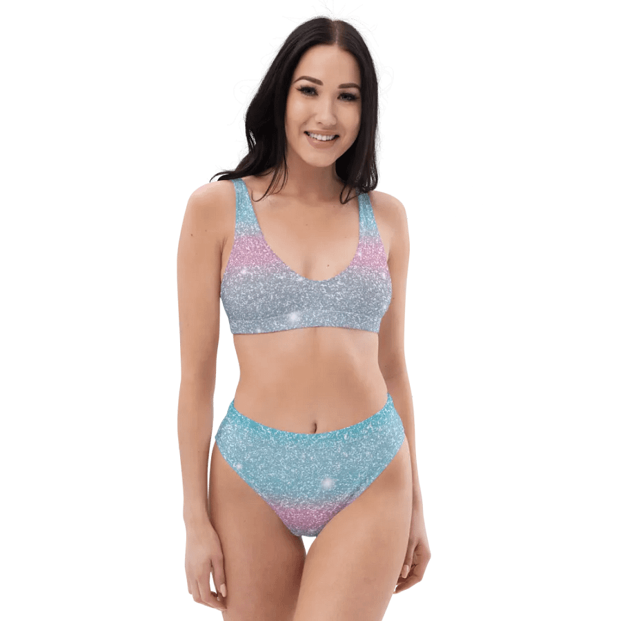 Glitter Unicorn Texture Design High Waisted Bikini (4) product image (5)