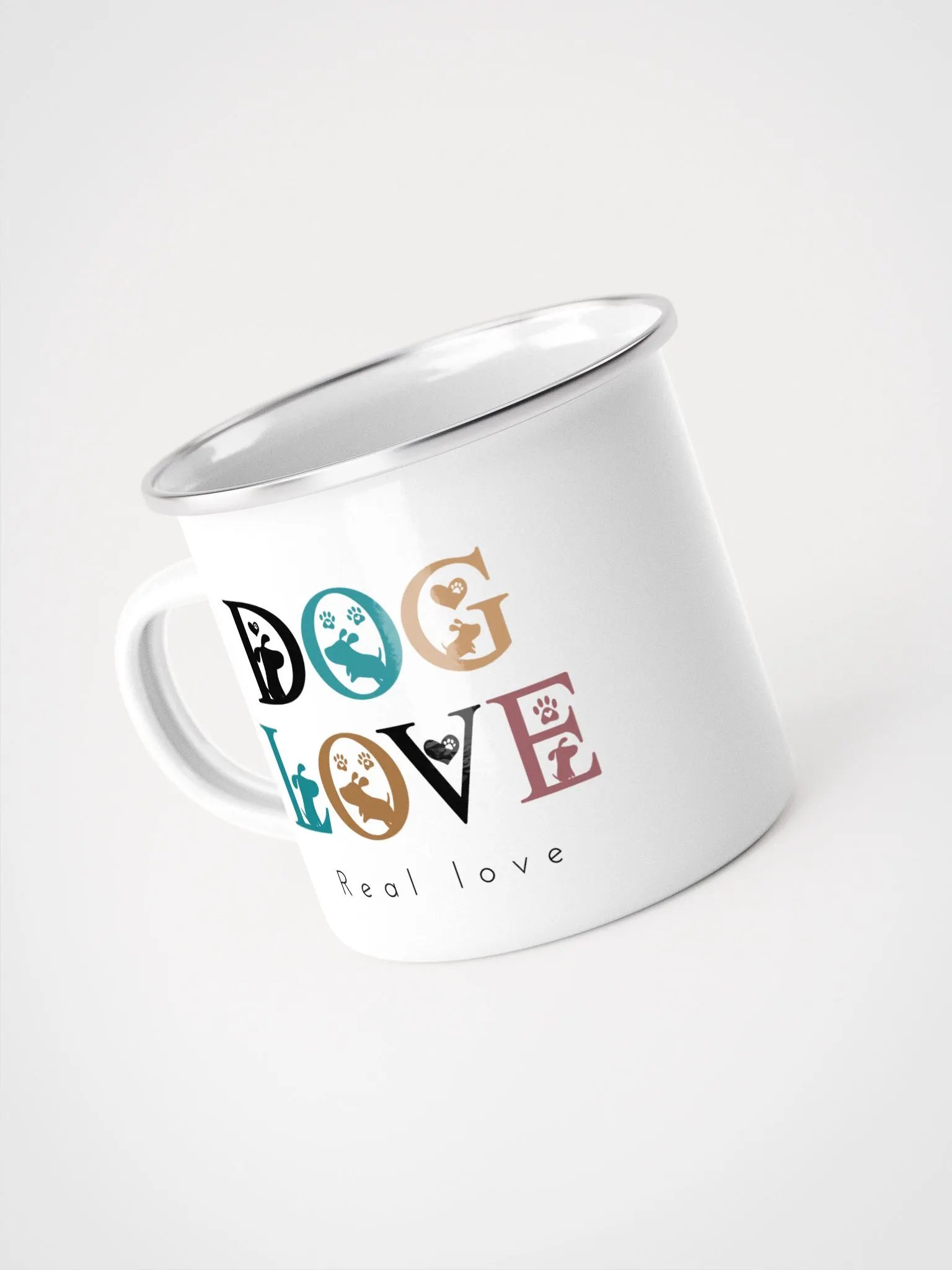"Dog love-Real love" enamel Mug product image (5)