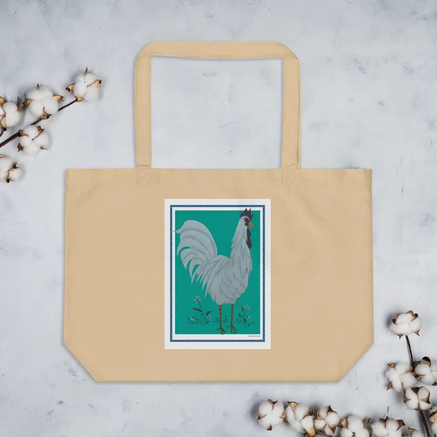 Eco Friendly Tote Bag with Chicken and Green Background product image (7)