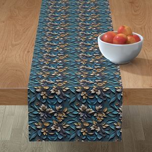 Seamless Pattern - Yellow-Brown Flowers on Textured Blue Background product image (8)
