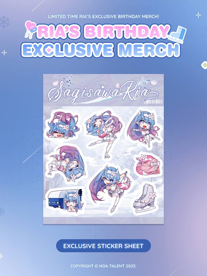 Ria's 2025 Birthday Sticker Sheet product image (1)