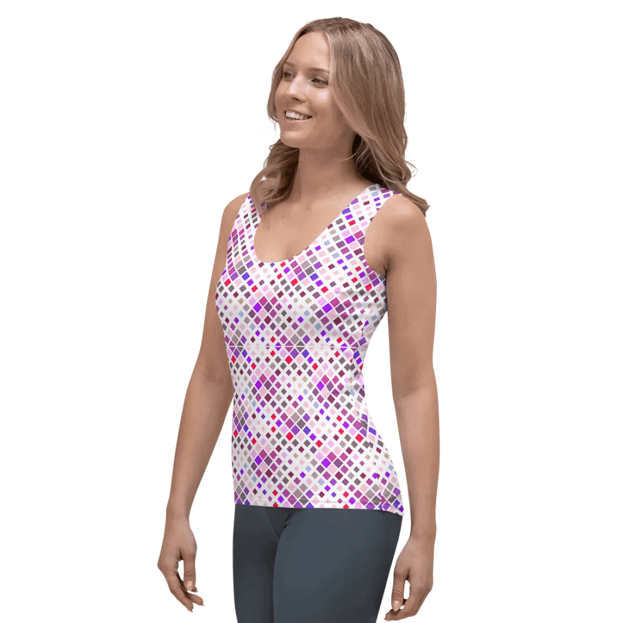 Colorful Square Pattern Design Tank Top - Ver 5 product image (3)