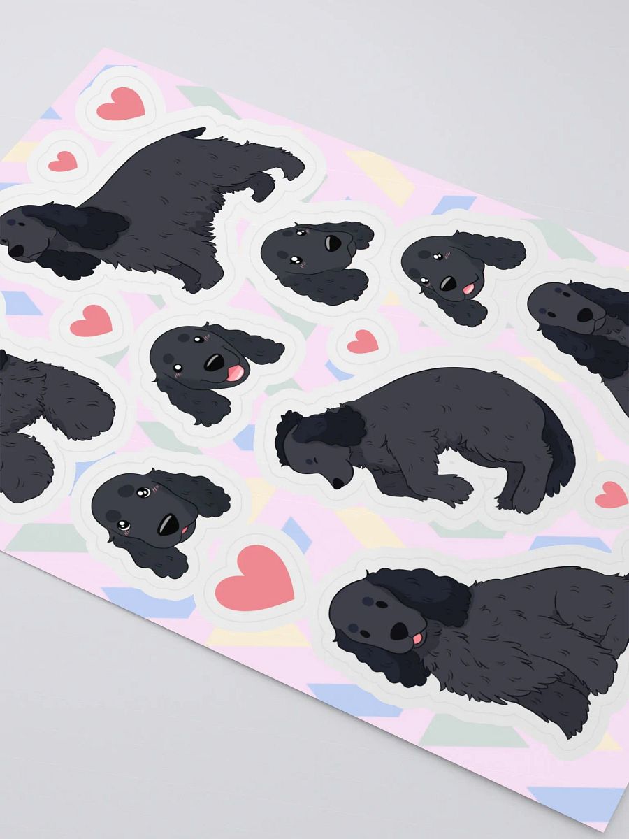 Lovable Black English Cocker Spaniel Pup Kiss Cut Sticker Sheet product image (3)