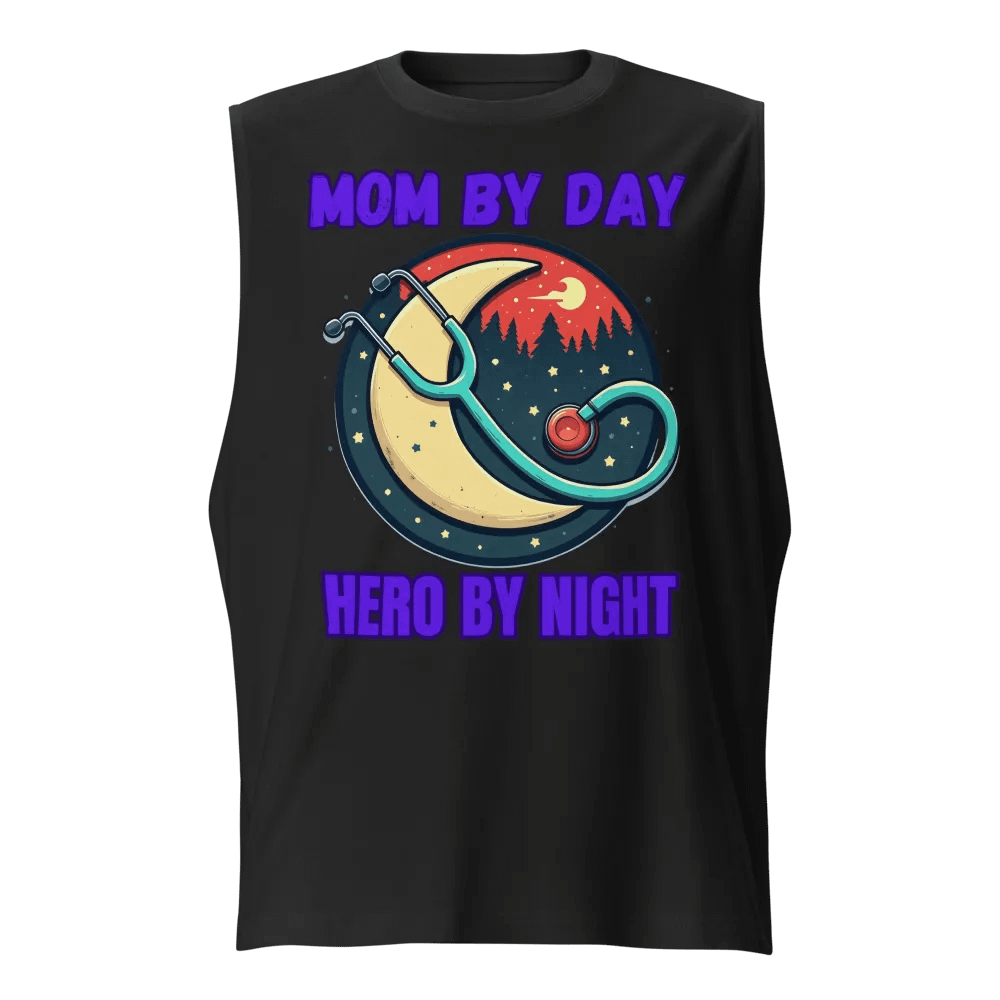 Mom By Day, Hero By Night, Moonlit Hero Muscle Tank product image (1)