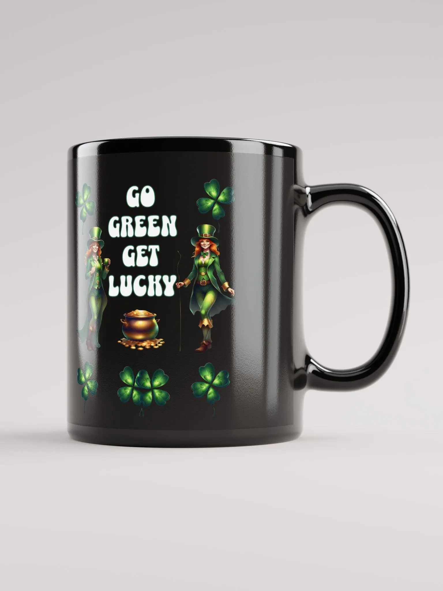 Go Green Get Lucky - St. Patrick's Day Black Mug product image (12)