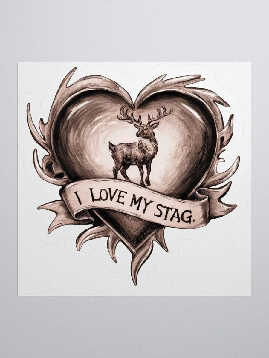 I Love My Stag Pencil and wash vinyl sticker for the loving Vixen Hotwife product image (1)