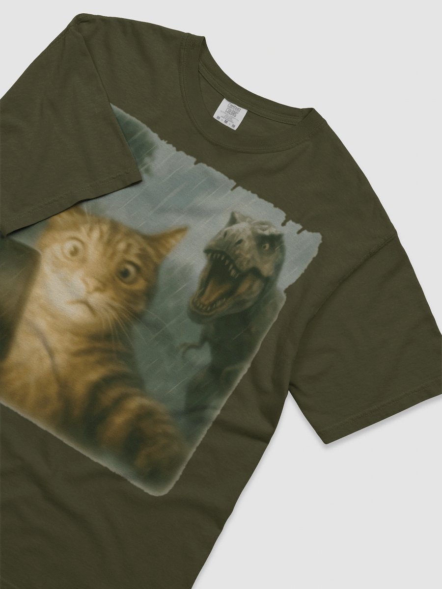Confused Cat Selfie Dinosaur T-Shirt - Funny Dino & Kitten Tee product image (12)