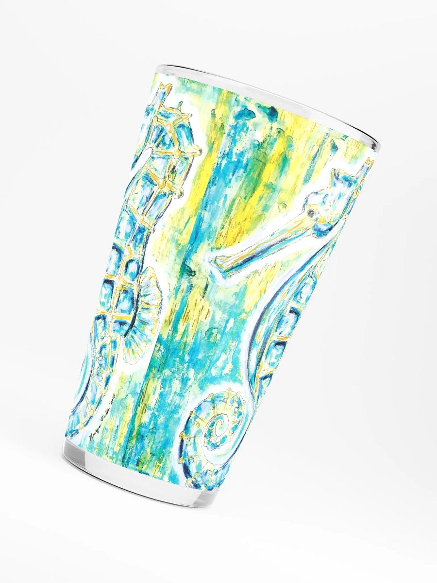 Painted Seahorses Shaker Pint Glass | Coastal Drinkware | Monique Faella Designs™ 🐚🍹🎨 product image (6)