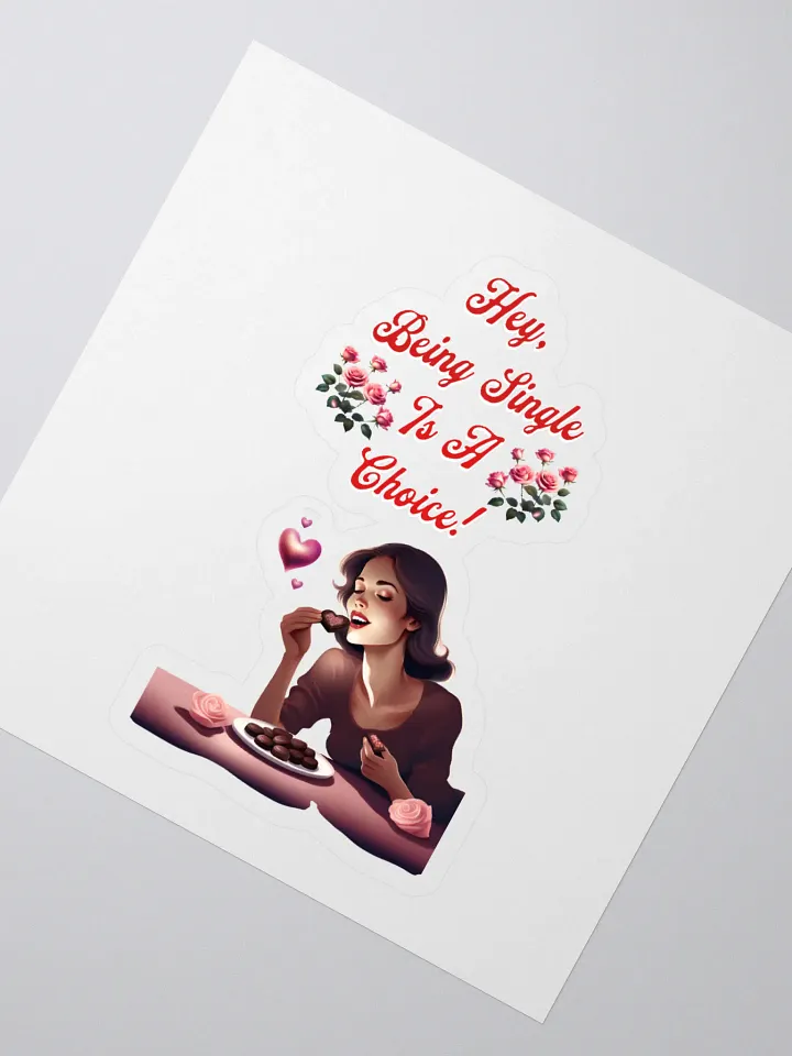 Hey, Being Single Is A Choice - Valentine's Day Design Sticker product image (2)