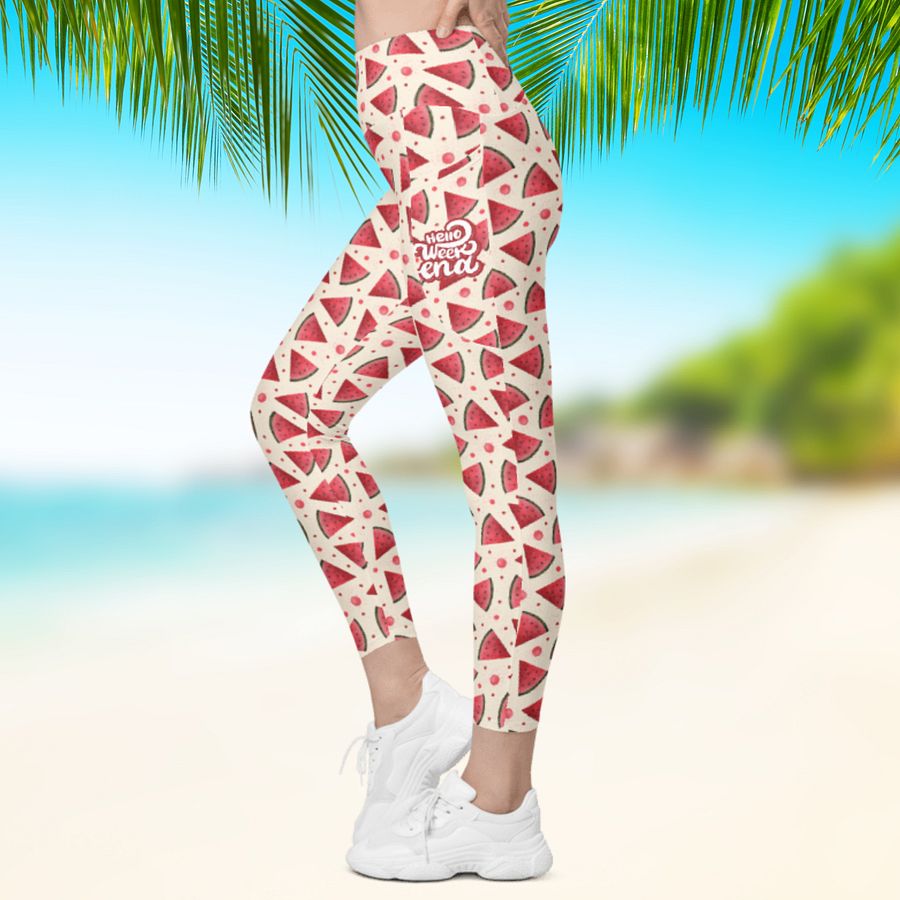 Hello Weekend Watermelon All Over Print Leggings product image (10)