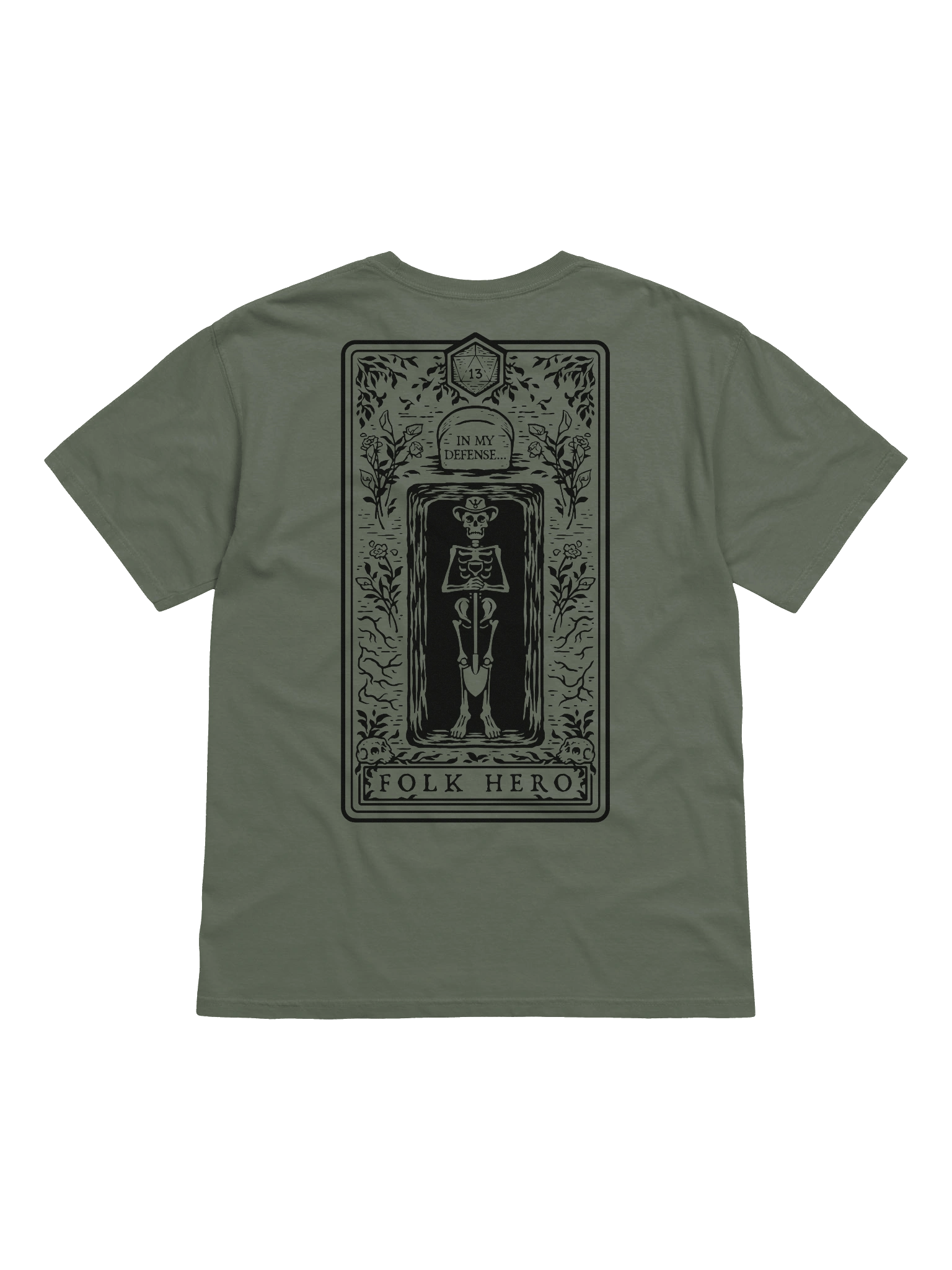 Disgraced Folk Hero (Moss T-Shirt) product image (1)