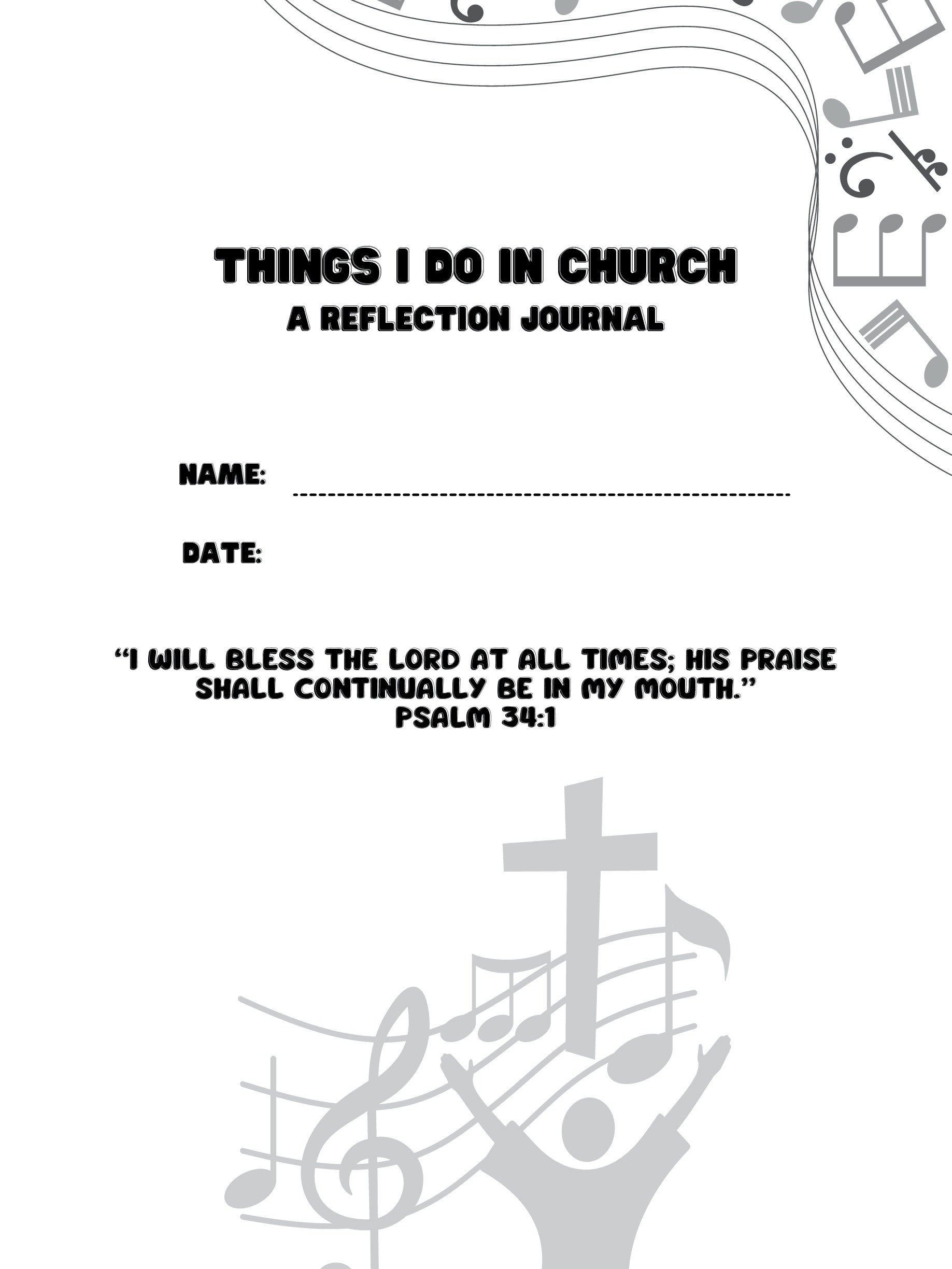 Things I Do In Church. Worship & Praise Journal product image (2)