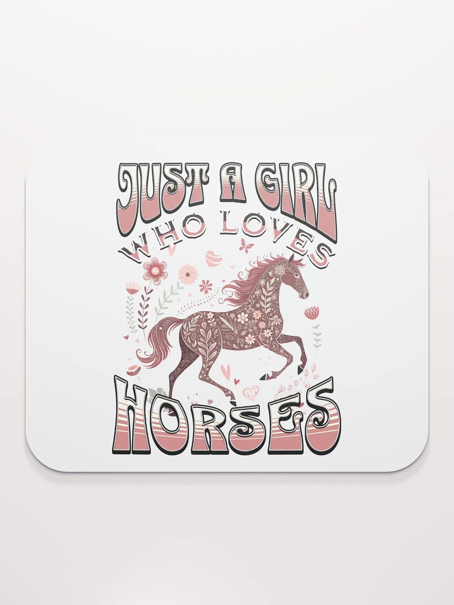 Just A Girl Who Loves Horses Floral Mouse Pad product image (1)
