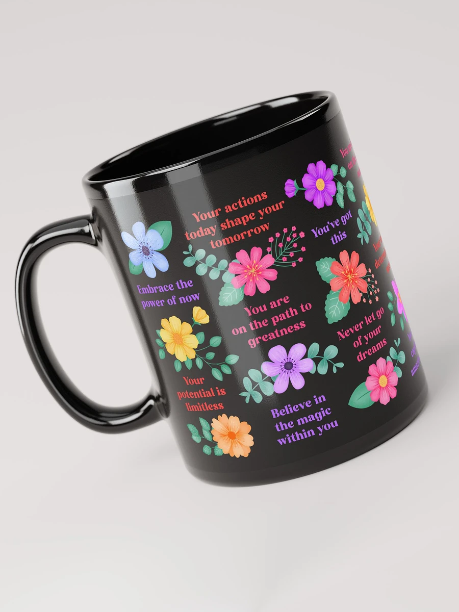 Vibrant Floral Motivational Quotes - Black Mug product image (4)