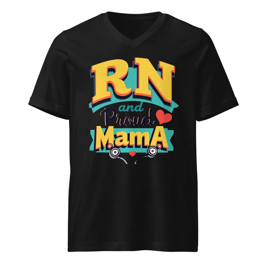 RN and Proud Mama Graphic V-Neck Tee product image (1)