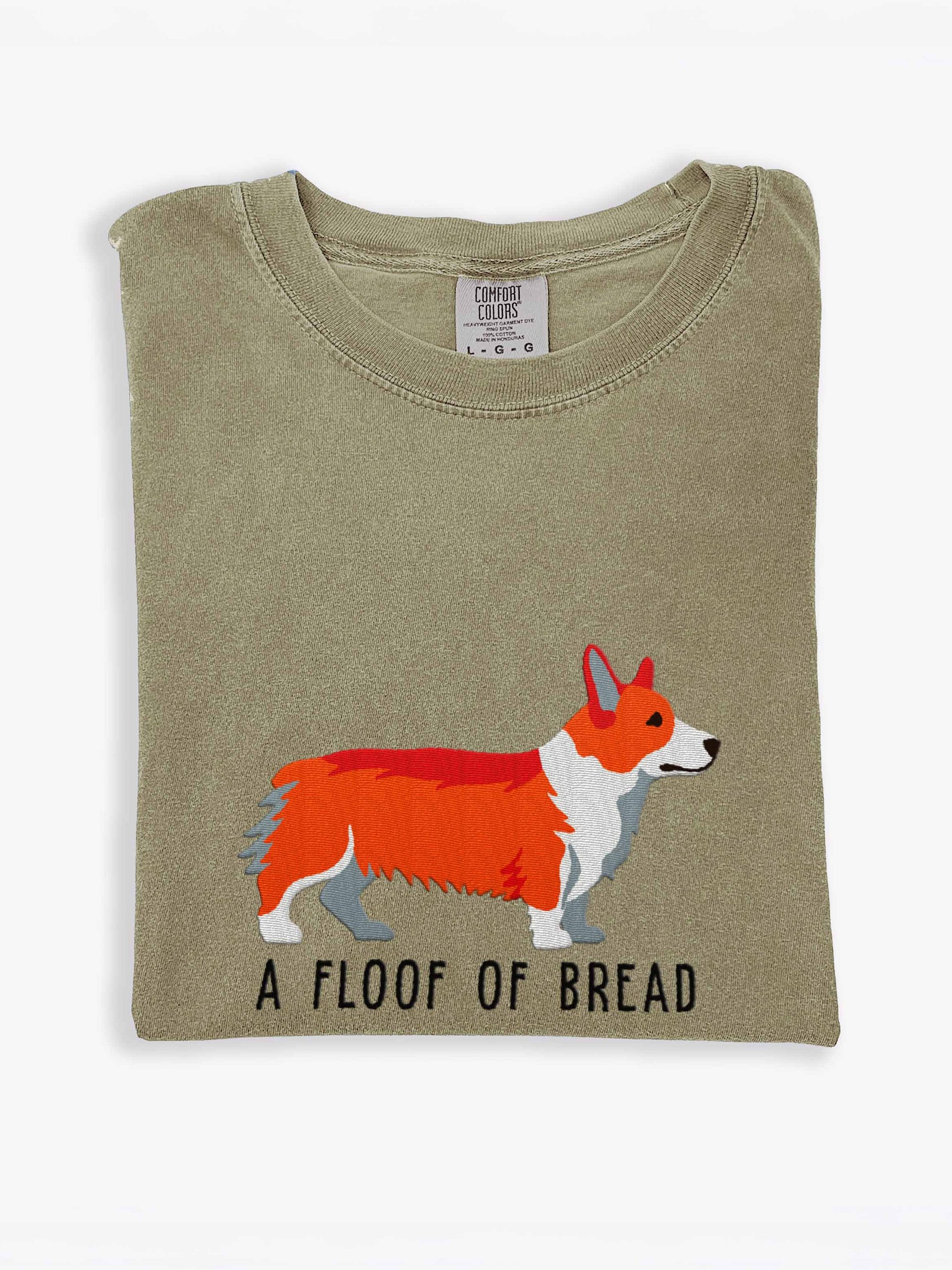 A Floof of Bread T-Shirt(Embroidered) of a Pembroke Welsh Corgi(Red) product image (1)