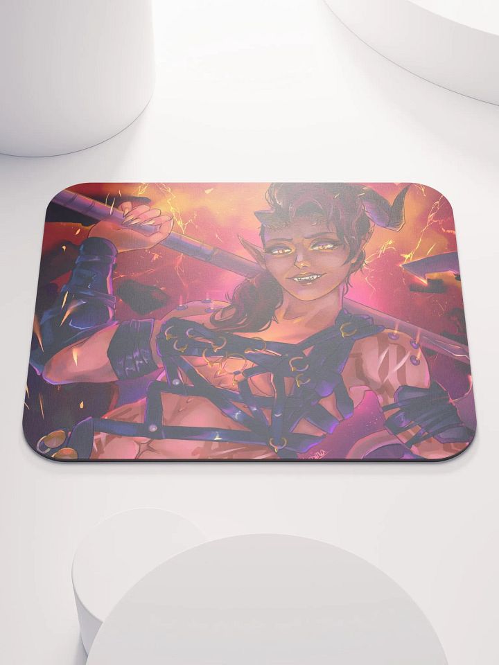 Fury of Avernus - Tiefling Barbarian Video Game Mouse Pad - Art by CosmicChroma product image (1)