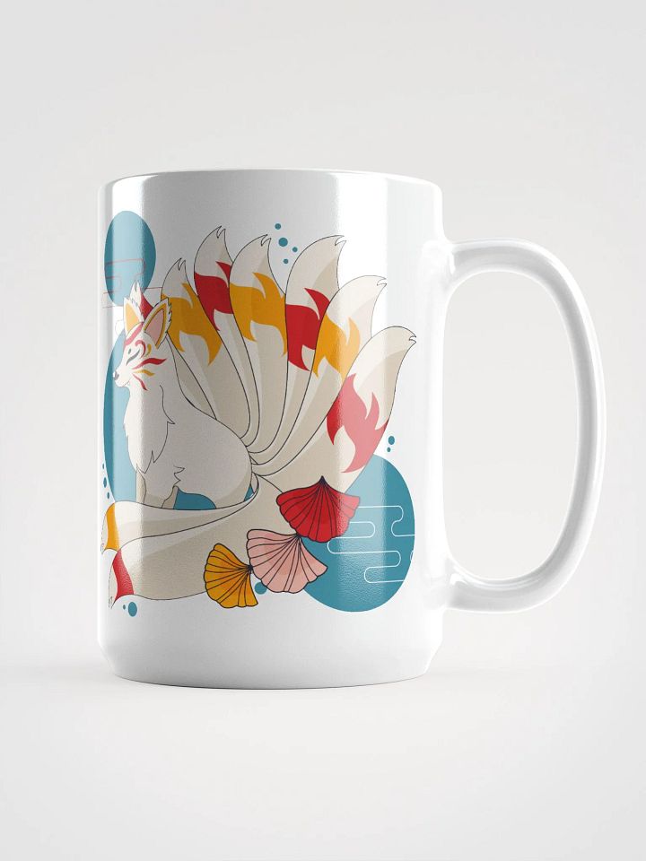 Japanese ArtStylish fox Pattern White Shiny Mug product image (1)