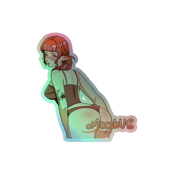 HOLO MeeshVS Elf Girl Sticker (Orange and Red Hair) product image (2)