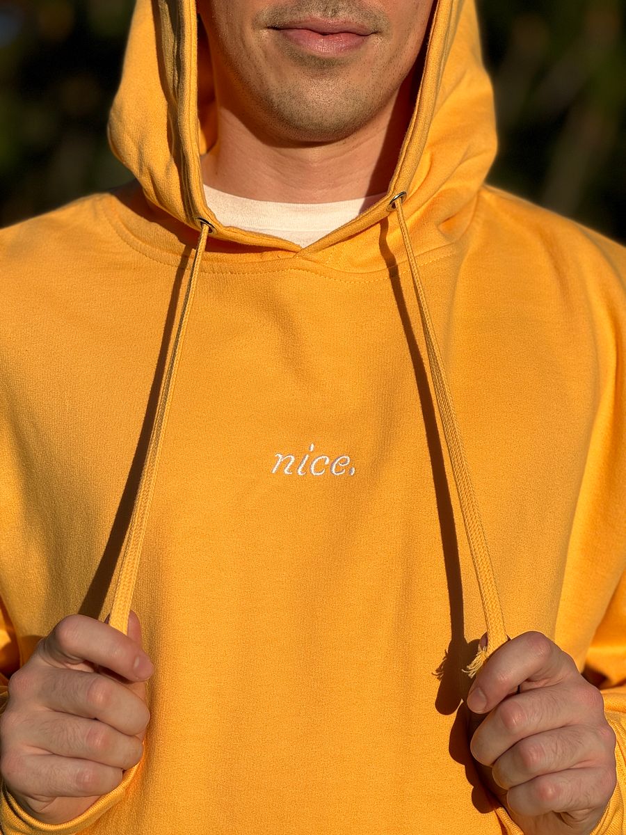 Nice. Embroidered Hoodie (Peach/White) product image (9)