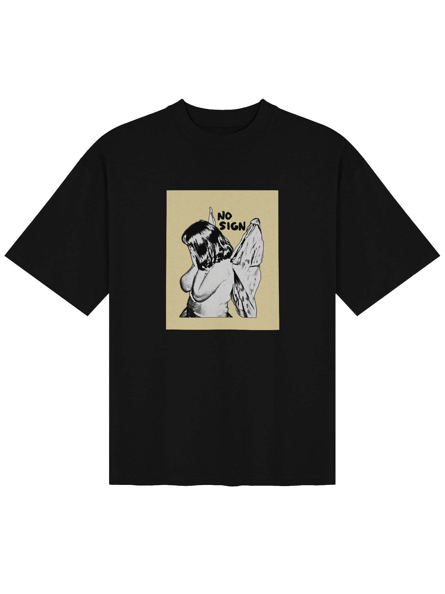 "NO SIGN" yellow unisex boxy tee product image (1)