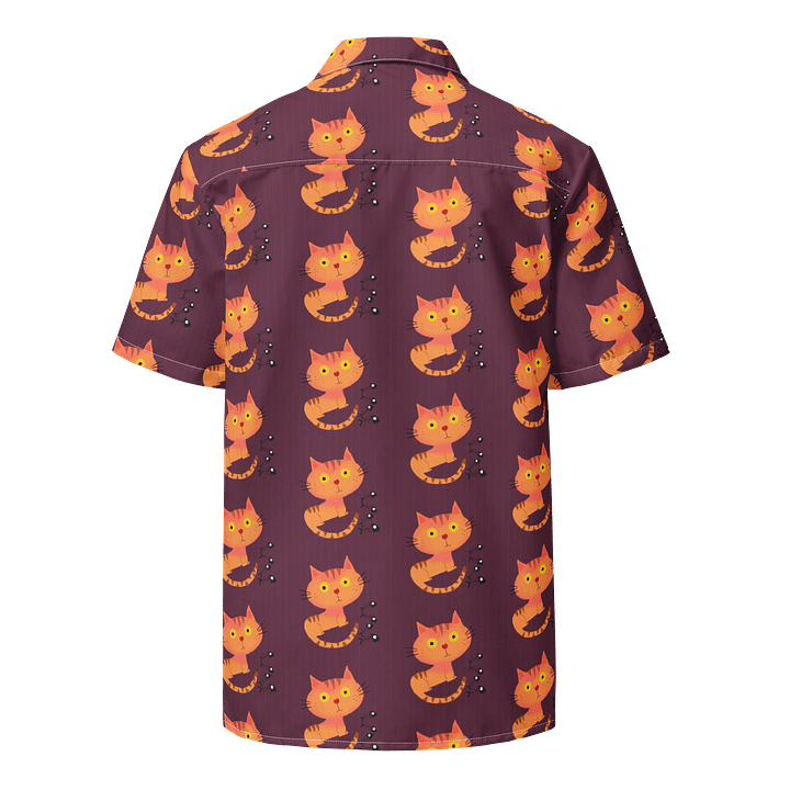 Feasting Ginger Kitty Button-Down Hawaiian Shirt - Wine product image (2)