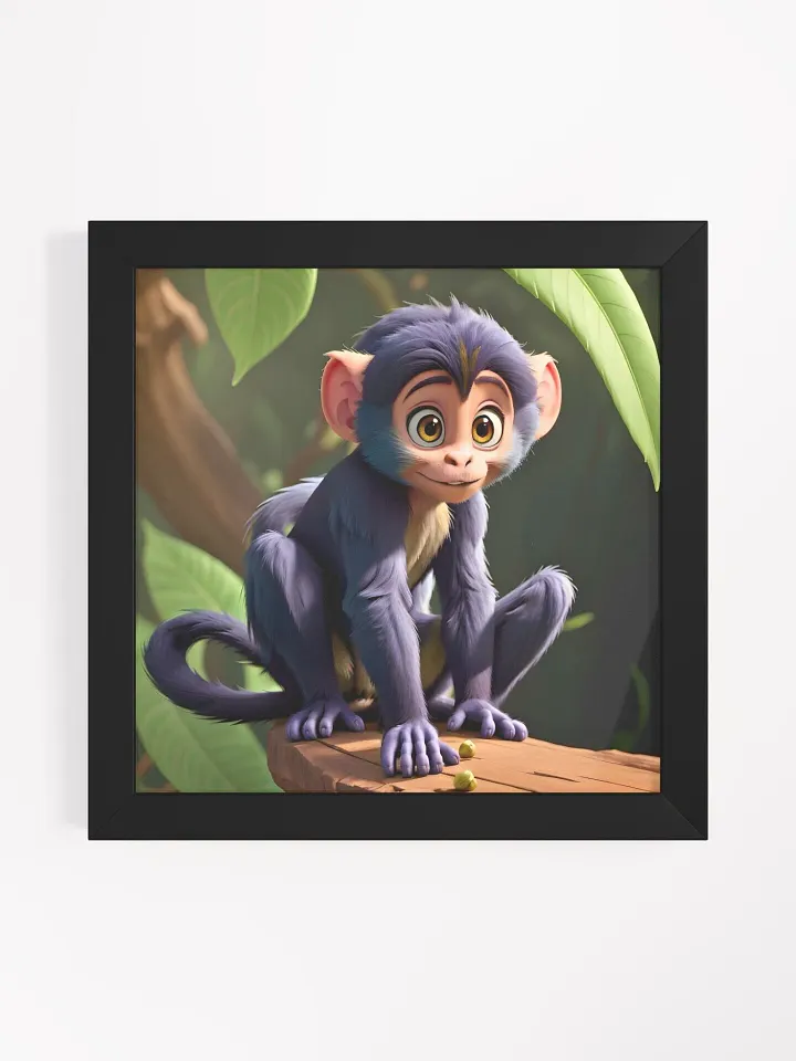 Endangered Species - Mexico - Spider Monkey Eco-Friendly Ayous Wood Framed Poster product image (1)