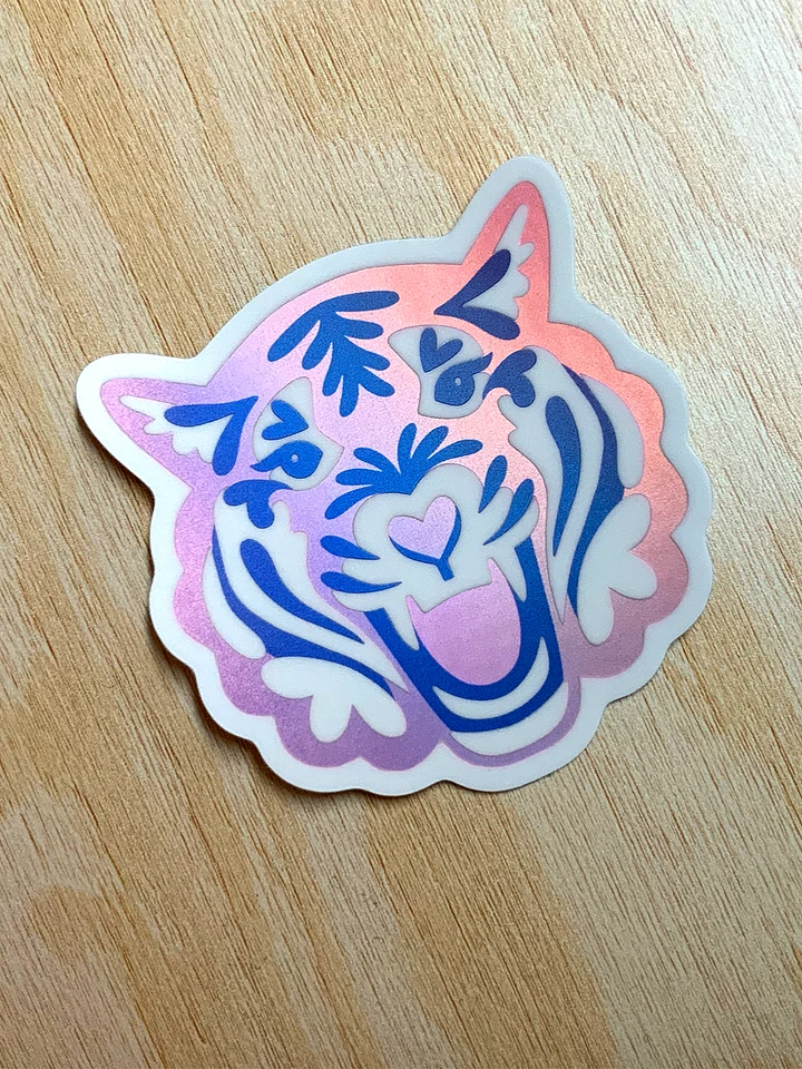 Pink Tiger Holographic Sticker product image (1)